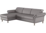Ecksofa HOME AFFAIRE "Calypso L-Form", grau (hellgrau), B:260cm H:85cm T:172cm, 100% Polyester, Sofas, Ecksofa, mit motorischen Funktionen im Sofa und Recamiere