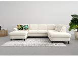Wohnlandschaft SIT & MORE "Maggiore U-Form", grau (grau, weiß), B:312cm T:224cm, 95% Polyester, 5% Polyamid, Sofas, Wohnlandschaft, wahlweise mit Kopfteilverstellung, Bettfunktion und Stauraum