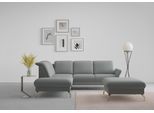 Ecksofa SIT & MORE "Fashion L-Form", grau, B:250cm H:84cm T:207cm, Sofas, Ecksofa, wahlweise mit Kopfteilverstellung, Vorziehsitz, motorisch, Nickelfüße