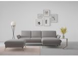 Ecksofa SIT & MORE "Fashion L-Form", grau, B:253cm H:84cm T:165cm, Sofas, Ecksofa, wahlweise mit Kopfteilverstellung, Vorziehsitz, motorisch, Nickelfüße