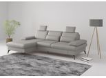 Ecksofa SIT & MORE "Morris L-Form, inkl. Sitztiefenverstellung", grau (light grau), B:275cm H:82cm T:171cm, Sofas, Ecksofa, wahlweise mit Armteilverstellung, Bettfunktion & Bettkasten