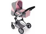 Kombi-Puppenwagen CHIC2000 "Jara, Melange Rosa", grau (melange rosa), Puppenwagen, KinderB:70cm H:85cm T:70cm, Kunststoff, Polyester, Stahl, Kombi-Puppenwagen, zusammenklappbar, B:70cm H:85cm T:70cm