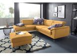 Ecksofa SIT & MORE "Percy L-Form", gelb (mustard), B:270cm H:77cm T:235cm, Sofas, Ecksofa, 12 cm Fußhöhe, Sitztiefenverstellung, wahlweise in 2 Fußfarben