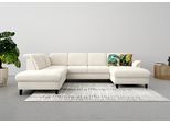 Wohnlandschaft SIT & MORE "Maggiore U-Form", grau (grau, weiß), B:312cm H:88cm T:224cm, 95% Polyester, 5% Polyamid, Sofas, Wohnlandschaft, wahlweise mit Kopfteilverstellung, Bettfunktion und Stauraum