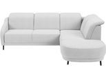 Ecksofa SIT & MORE "Blues L-Form", silber, B:258cm H:93cm T:249cm, 100% Polyester, Sofas, Ecksofa, wahlweise mit Klapptisch und USB