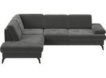 Ecksofa SIT & MORE "Morris L-Form, inkl. Sitztiefenverstellung", braun (schlamm), B:262cm H:82cm T:212cm, 95% Polyester 5% Polyamid, Sofas, Ecksofa, wahlweise mit Armteilverstellung, Bettfunktion & Bettkasten