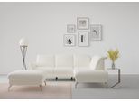 Ecksofa SIT & MORE "Fashion L-Form", beige (creme), B:250cm H:84cm T:207cm, Sofas, Ecksofa, wahlweise mit Kopfteilverstellung, Vorziehsitz, motorisch, Nickelfüße