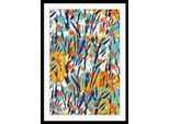 Bild QUEENCE "Alica", bunt (farbe rahmen: schwarz, farbe bild(er): bunt), B:50cm H:70cm, Acrylglas, Holz, Papier, Bilder, Bild, HD Premium Poster-Druck inkl. Holzrahmen