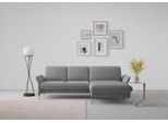 Ecksofa SIT & MORE "Fashion L-Form", grau, B:253cm H:84cm T:165cm, Sofas, Ecksofa, wahlweise mit Kopfteilverstellung, Vorziehsitz, motorisch, Nickelfüße
