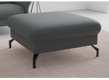 Hocker SIT & MORE "Fashion", grau (dunkelgrau), B:89cm H:45cm T:89cm, Hocker, Hocker, inklusive Federkern, mit hochwertigen, schwarzen Metallfüßen