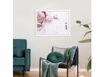 Bild QUEENCE "Grete", rosa (farbe rahmen: weiß, farbe bild(er): rosa), B:50cm H:40cm, Acrylglas, Holz, Papier, Bilder, Bild, Rosen, gerahmt