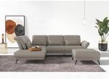 Ecksofa HOME AFFAIRE "Coco L-Form", grau (steel), B:294cm H:88cm T:242cm, 95% Polyester, 5% Polyamid, Sofas, Ecksofa, Sitztiefen-, Arm- und Kopfteilverstellung, Cord-Bezug, Fußhöhe 15 cm