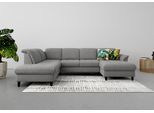 Wohnlandschaft SIT & MORE "Maggiore U-Form", grau, B:312cm T:224cm, 98% Polyester, 2% Polyamid, Sofas, Wohnlandschaft, wahlweise mit Kopfteilverstellung, Bettfunktion und Stauraum