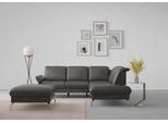 Ecksofa SIT & MORE "Fashion L-Form", grau (anthrazit), B:250cm H:84cm T:207cm, Sofas, Ecksofa, wahlweise mit Kopfteilverstellung, Vorziehsitz, motorisch, Nickelfüße