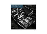TPFBeauty Maniküre- & Pediküre-Set 26-teilig aus Kunstleder - Schwarz
