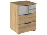 Rauch Möbel , Eiche Artisan , Glas, Holzwerkstoff , 3 Schublade(n) Schubladen , 40x61x42 cm , Blauer Engel, Goldenes M, Made in Germany , Soft-Close-System ,