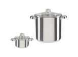 Luca Bessoni , Edelstahlfarben , Metall, Glas , 24 cm , 8.5 / 1.0 l,8,5 l,1 l , zylindrisch , Lfgb , Messskala, Hohlgriffe , Kochen & Essen, Töpfe, Kochtopfsets