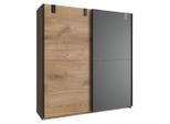 Mid.you , Graphitfarben, Eichefarben , Holzwerkstoff , 2 Fächer , 180x198x64 cm , BQ - Bündnis für Qualität, Made in Germany, DIN EN ISO 9001 , in verschiedenen Größen erhältlich ,