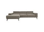 Mid.you , Silberfarben , Textil , Uni , Ottomane links, L-Form , 292x175 cm , Made in EU, FSC MIX , Rücken echt , Wohnzimmer, Sofas & Couches, Wohnlandschaften, Ecksofas