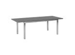 Gardenson , Grau, Silberfarben , Glas , rechteckig , 100x75x180 cm , ausziehbar , Gartenmöbel, Gartentische, Gartentische ausziehbar