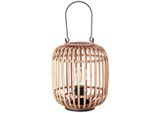 Brilliant , Hellbraun , Holz, Metall , 21.5x26.5x21.5 cm , Schnurschalter, LED-Leuchtmittel austauschbar , Beleuchtung, Innenleuchten, Tischlampen, Tischlampen