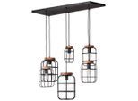 Brilliant , Braun, Schwarz , Holz, Metall , 45x130x110 cm , höhenverstellbar , Beleuchtung, Innenleuchten, Hängeleuchten, Hängeleuchten mehrflammig
