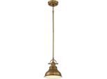Elstead Lighting , Messingfarben , Glas, Metall , 20.3 cm , Grüner Punkt, RoHS , Beleuchtung, Innenleuchten, Hängeleuchten