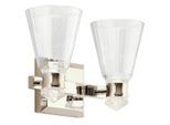 Elstead Lighting , Nickelfarben , Metall, Glas , 23x16.7x36.8 cm , Grüner Punkt, RoHS , Beleuchtung, Innenleuchten, Badezimmerlampen, Badezimmer-Wandleuchten