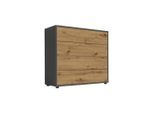 Mid.you , Anthrazit, Eiche Artisan , Holzwerkstoff , 4 Schublade(n) Schubladen , 79x73x33 cm , erweiterbar, stehend , Kleinmöbel, Kommoden, Kommoden
