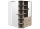 Mid.you , Weiß, Eiche San Remo , Holzwerkstoff , 10 Fächer , 124x199x148 cm , BQ - Bündnis für Qualität, Made in Germany, DIN EN ISO 9001 ,