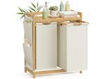 Möbelix , Ecru , Textil, Naturmaterialien , 100 l , rechteckig , 63x78x33 cm , Tragegriffe, Deckel ,