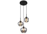 Globo , Schwarz , Metall, Kunststoff, Glas , 38x120x38 cm , CE , Beleuchtung, Innenleuchten, Hängeleuchten, Hängeleuchten mehrflammig