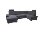 Livetastic , Anthrazit , Textil , Uni , Füllung: Schaumstoff , U-Form , 319x183 cm , Liegefunktion ,