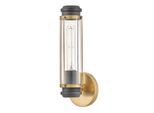 Elstead Lighting , Schwarz, Messingfarben , Metall, Glas , 12.2x35.1 cm , TÜV-geprüft , Beleuchtung, Innenleuchten, Badezimmerlampen, Badezimmer-Wandleuchten