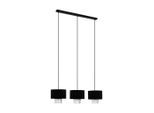 Eglo , Schwarz, Klar , Metall, Glas, Textil , rund , 24x150x124 cm ,