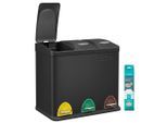 Möbelix , Schwarz , Metall, Kunststoff , 24 l , 46x39.5x24.5 cm , Küche, Küchenausstattung, Mülltrennsysteme
