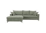 Mid.you , Grün , Textil , Füllung: Schaumstoffflocken , L-Form , 272x174 cm , Made in Europe , Bettkasten erhältlich, Liegefunktion, Schlafen auf Sitzhöhe, Bettfunktion erhältlich, Rücken echt ,