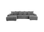 Mid.you , Grau , Textil , Füllung: Schaumstoff,Schaumstoff , Ottomane links, U-Form , 350x203 cm , Liegefunktion ,