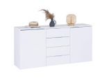 Luca Bessoni , Weiß , Holz , 4 Fächer , 4 Schublade(n) Schubladen , 180x89x43 cm , Kleinmöbel, Kommoden, Kommoden