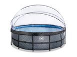 EXIT Frame Pool ø488x122cm mit Sandfilterpumpe, Abdeckung + Wärmepumpe versch. Ausführungen