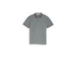 TOM TAILOR Herren Piqué Poloshirt mit Logo-Print, grün, Meliert, Gr. M