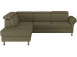 Ecksofa HOME AFFAIRE "Calypso L-Form", grün (olive), B:259cm H:85cm T:227cm, 100% Polyester, Sofas, Ecksofa, mit Relaxfunktion motorisch im Sofa 2,5- Sitzer