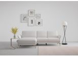 Ecksofa SIT & MORE "Fashion L-Form", silber, B:253cm H:84cm T:165cm, Sofas, Ecksofa, wahlweise mit Kopfteilverstellung, Vorziehsitz, motorisch, Nickelfüße