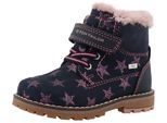 Winterboots TOM TAILOR, Mädchen, Gr. 24, navy, rosa, Lederimitat, Glitzer, Schuhe Winterboots, mit Klettverschluss