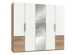 Mid.you , Weiß, Eichefarben , Glas, Holzwerkstoff , 3 Fächer , 6 Schublade(n) Schubladen , 250x216x58 cm , BQ - Bündnis für Qualität, Made in Germany, DIN EN ISO 9001 , Typenauswahl, Beimöbel erhältlich, umfangreiches Zubehör erhältlich, in verschiedenen Größen erhältlich, in verschiedenen Holzdekoren erhältlich, Schrankfront mit Spiegel ,