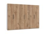 Mid.you , Weiß, Eichefarben , Holzwerkstoff , 3 Fächer , 300x216x58 cm , BQ - Bündnis für Qualität, Made in Germany, DIN EN ISO 9001 , umfangreiches Zubehör erhältlich, in verschiedenen Größen erhältlich, in verschiedenen Holzdekoren erhältlich ,