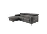 Livetastic , Graubraun , Textil , Ottomane links, L-Form , 226x169 cm , Made in EU , Rücken echt, Armteil links, Armteil rechts ,