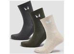 MP Unisex Crew Socken (3er-Pack) - Wüstensand/Waldgrün/Nachtgrau - UK 12-14
