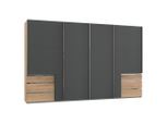 Mid.you , Graphitfarben, Eichefarben , Holzwerkstoff , 6 Fächer , 6 Schublade(n) Schubladen , 350x216x65 cm , DIN EN ISO 9001, Made in Germany, BQ - Bündnis für Qualität , in verschiedenen Größen erhältlich, in verschiedenen Holzdekoren erhältlich ,