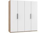 Mid.you , Weiß, Eichefarben , Holzwerkstoff , 2 Fächer , 200x216x58 cm , BQ - Bündnis für Qualität, Made in Germany, DIN EN ISO 9001 , umfangreiches Zubehör erhältlich, in verschiedenen Größen erhältlich, in verschiedenen Holzdekoren erhältlich ,
